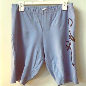 Baby blue biker shorts